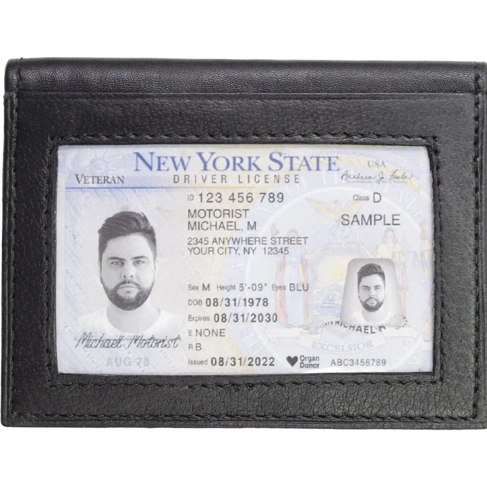 Men Genuine Leather Credit Card Case ID Holder with RFID Blocking
